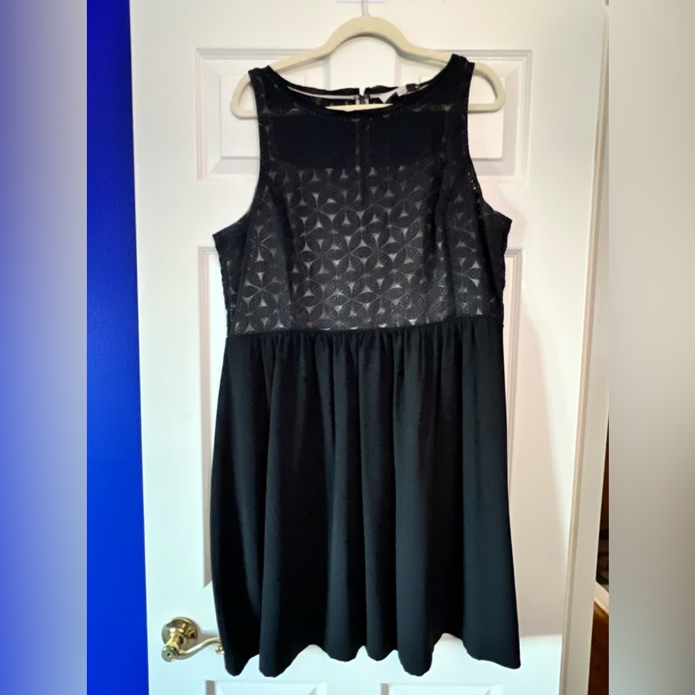 LOFT Black Lace Top Dress - 18